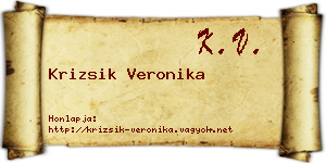 Krizsik Veronika névjegykártya